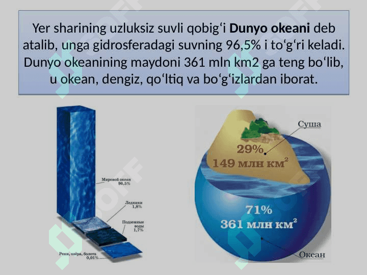 GIDROSFERA VA UNING QISMLARI TABIIY FAN 4