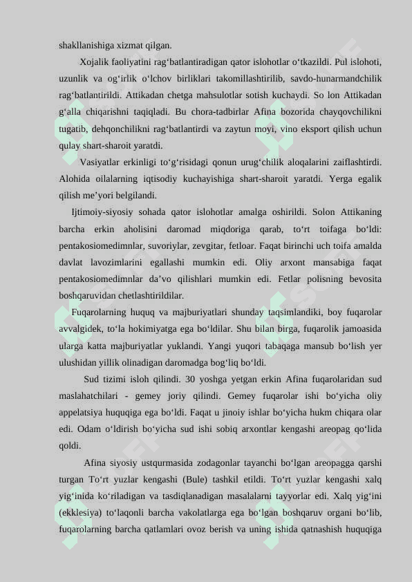 Pisistrat tiraniyasining ahamiyati. 5