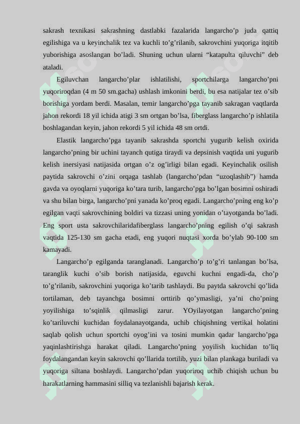 Langarcho’pga tayanib sakrash texnikasi asoslari 3