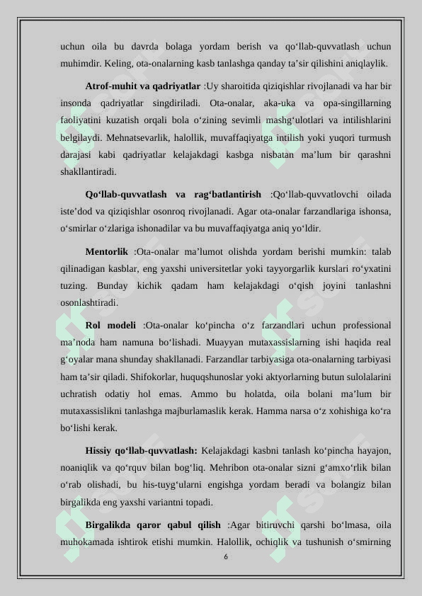 Kasbiy yo‘nalish berishda ota-onaning roli 30.docx kurs ishi.docx 6