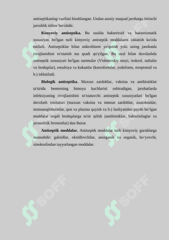 Aseptika va antiseptika, xirurgik infeksiyani oldini olish. 3