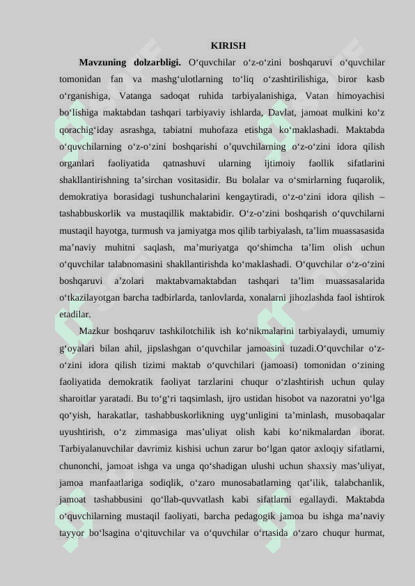TASHKILOTCHILIK VA O‘QUVCHILARNING O‘Z-O‘ZINI BOSHQARISH ISHLARINING METODIKASI 2