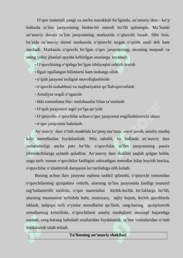 O‘QITISH SHAROITIDA TA’LIM METODINI YARATISH METODI 3