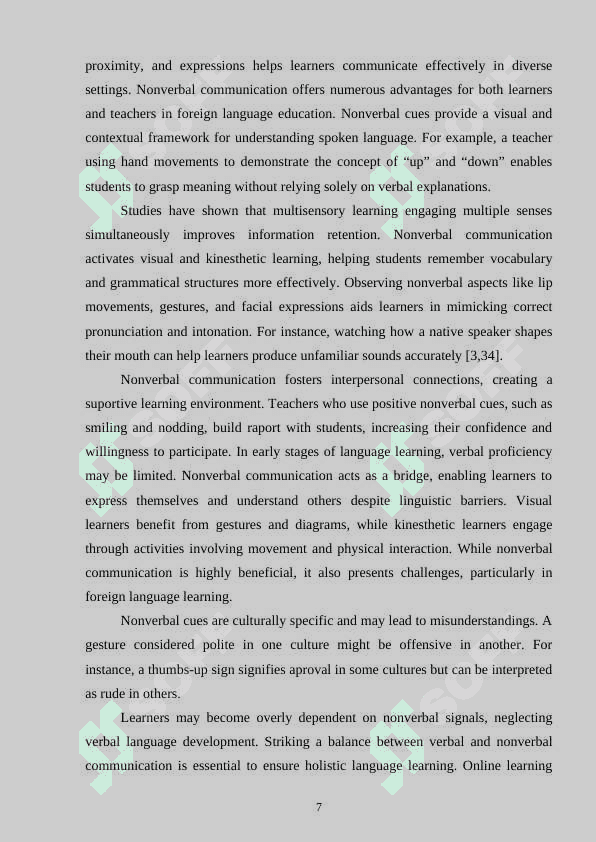 Functions of nonverbal communication in teaching and listening a foreign language 7