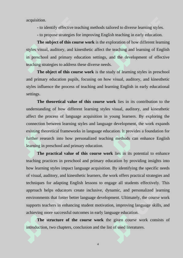 Learning styles in teaching English for preschool groups and primary education pupils 4