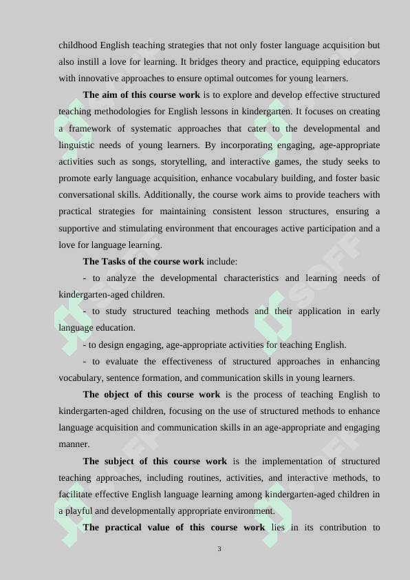 Teaching with structures for kindergarten English lessons 3