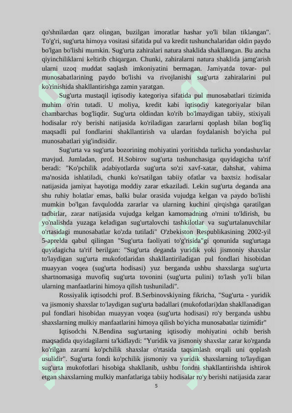 Iqtisodiy faoliyatda tadbirkorlik riskini sug`urtalash 5