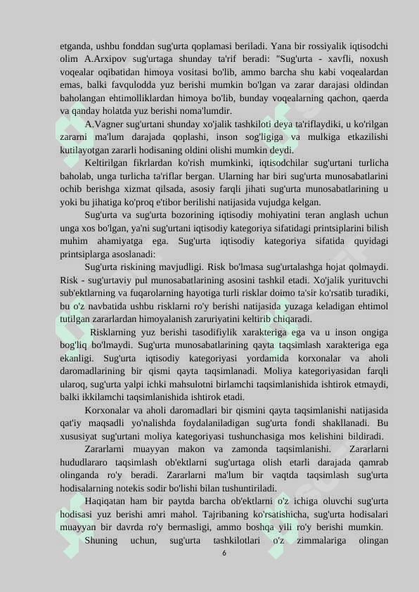 Iqtisodiy faoliyatda tadbirkorlik riskini sug`urtalash 6