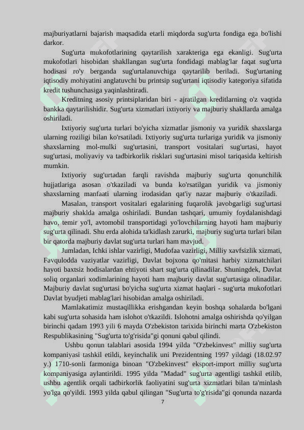 Iqtisodiy faoliyatda tadbirkorlik riskini sug`urtalash 7