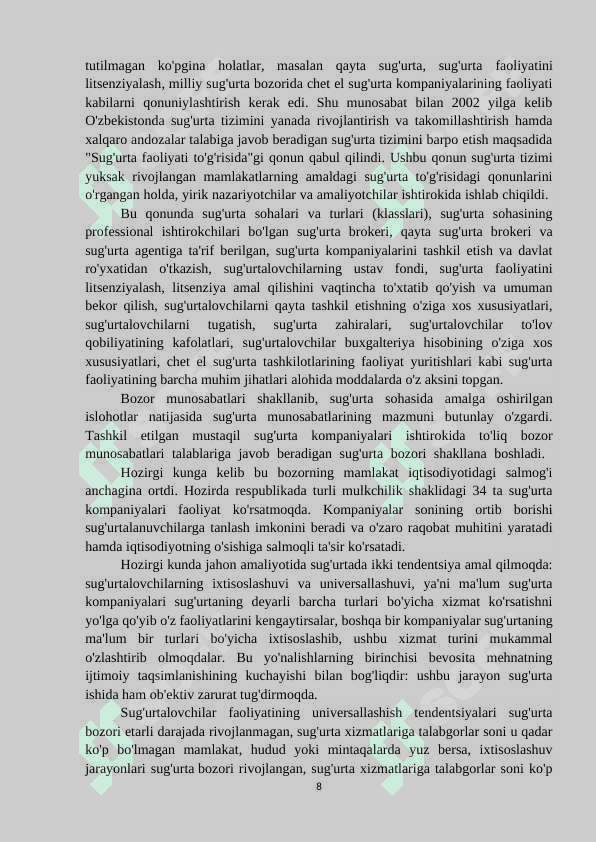 Iqtisodiy faoliyatda tadbirkorlik riskini sug`urtalash 8