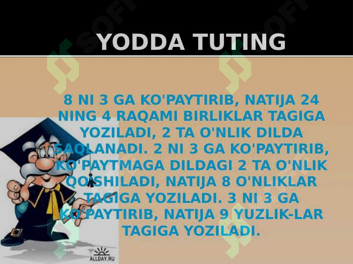 O’nliklardan o’tib ko’paytirish 4