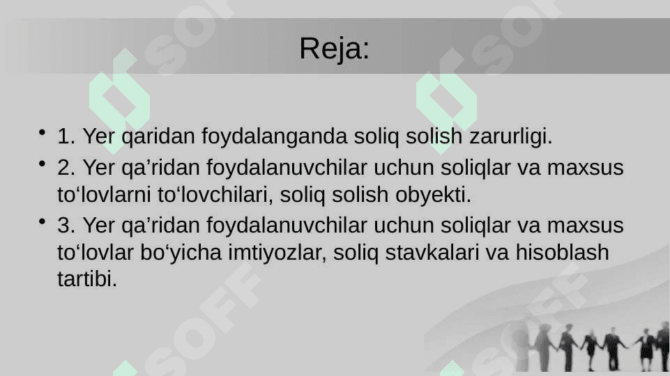 Yer qa’ridan foydalanuvchilar uchun soliqlar 2