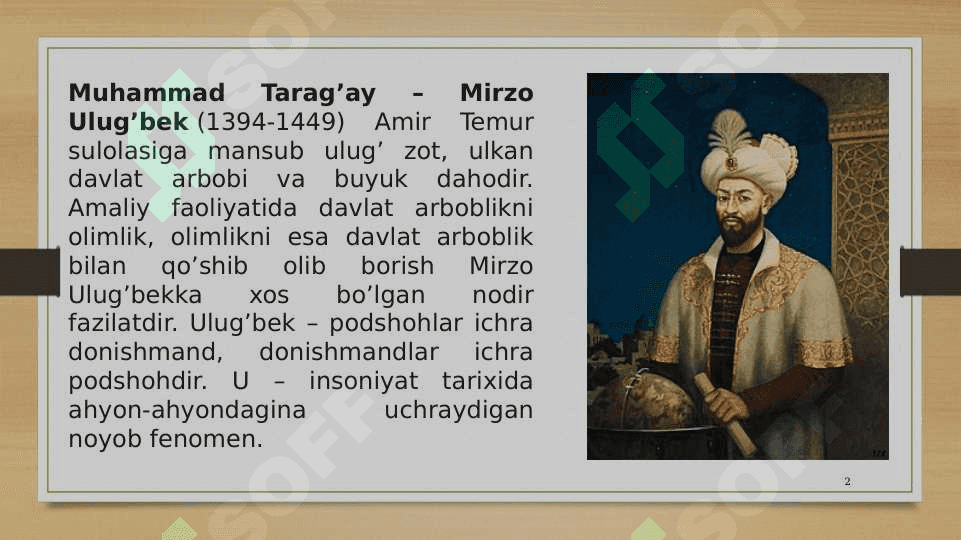 Ulug’bekning pedagogik g’oyalari va ma’rifatparvarlik g’oyalari 2