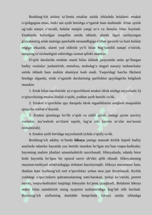 Boshlangʻich sinfda epik asarlar ustida ishlash metodikasi 3
