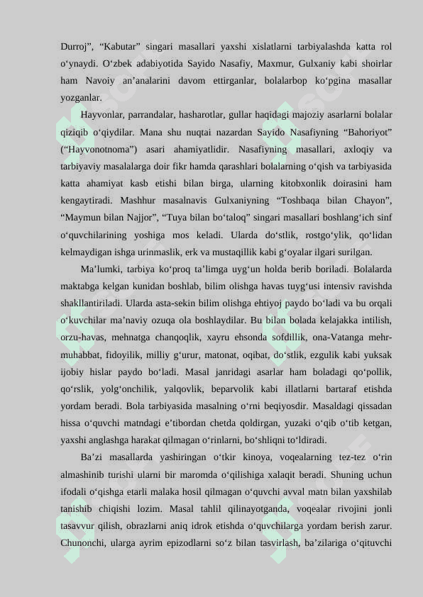 Boshlangʻich sinfda epik asarlar ustida ishlash metodikasi 8