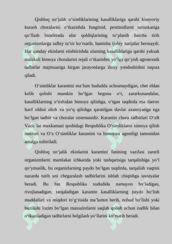 Kartoshka va lavlagining karantin kasalliklari hamda ularga  qarshi kurash choralari” mavzusida tayyorlagan KURS ISHI 6