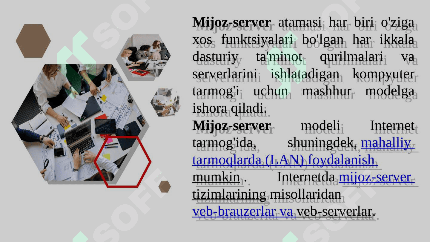 Tarmoq modellari. (Mijos-server arxitekturasining turlari) 3
