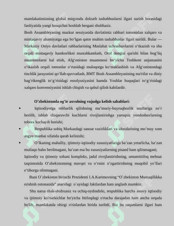 Milliy manfaatlar ustuvorligining o'sib borishi Islom Karimov O'zbekistonning Birinchi Prezidenti. 5