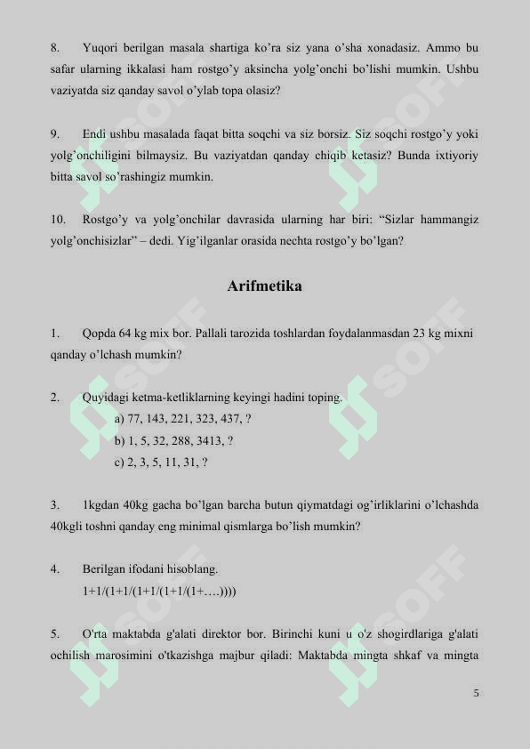 Qiziqarli matematika 5