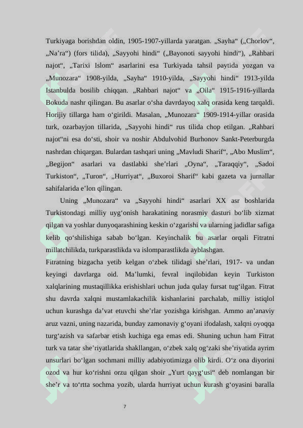 Abdurauf Fitrat publitsistikasi  kurs ishi 7