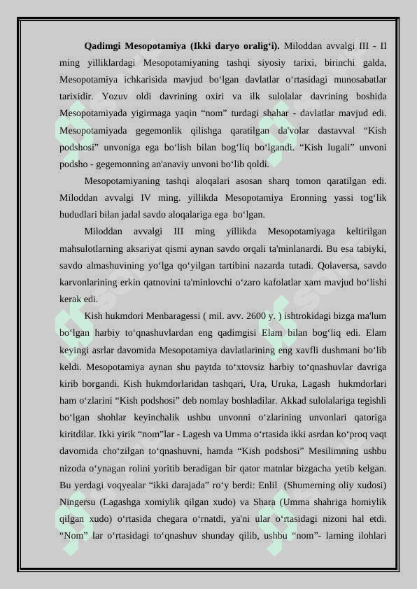 Qadimgi Sharqda xalqaro munosabatlar va diplomatiya 2