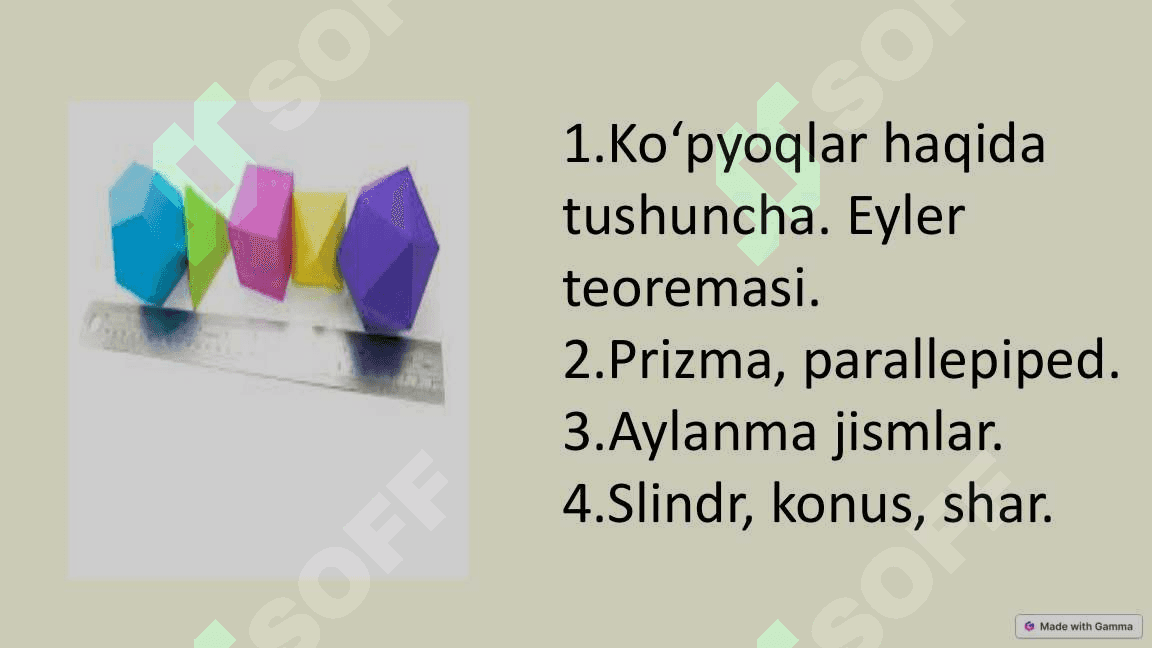 Ko‘pyoqlar. Aylanma jismlar 2
