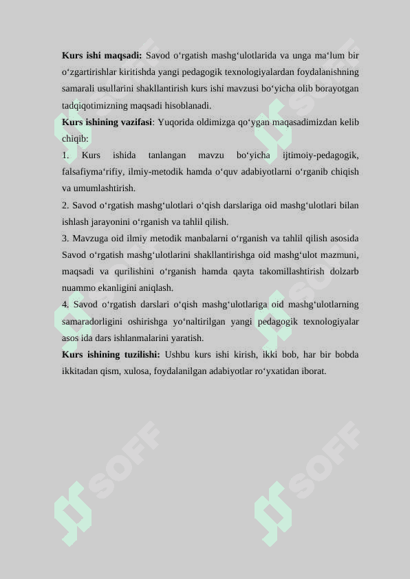 Savod oʻrgatish davrida dars tiplari ularning maqsad mazmuni va koʻrinishi 4