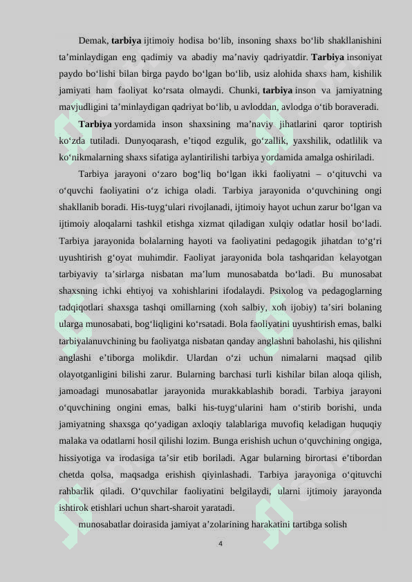 Tarbiya jarayonida jamoa bilan shaxs õrtasidagi qarama qarshiliklarni bartaraf etish 4
