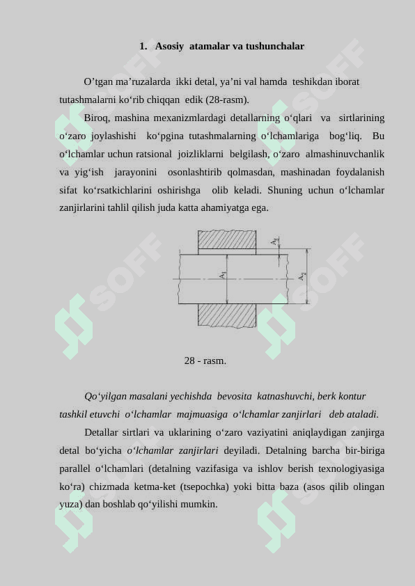 O`lchamlar zanjirlarini to`liq o`zalmashinish usuli bilan yechish (To`g`ri va teskari hisobi) 2