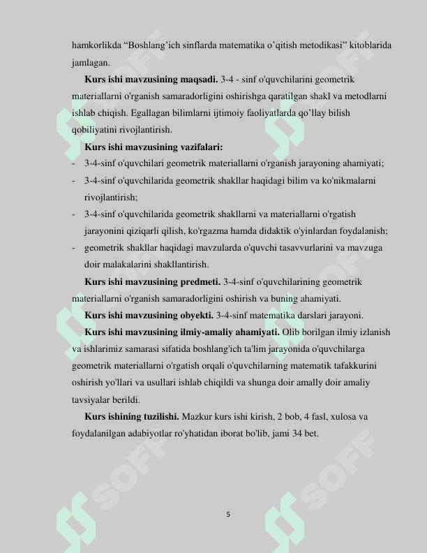 3-4 sinflarda geometrik materiallarni o'rganish metodikasi 5