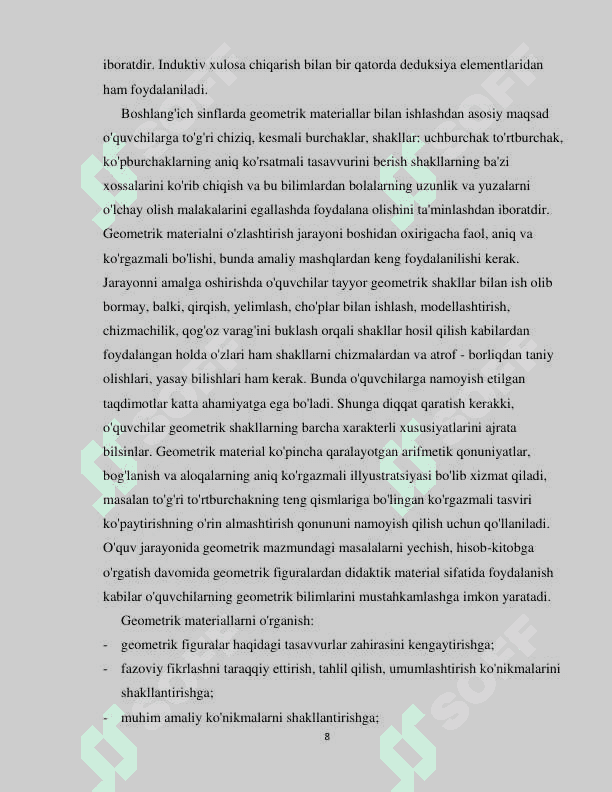 3-4 sinflarda geometrik materiallarni o'rganish metodikasi 8