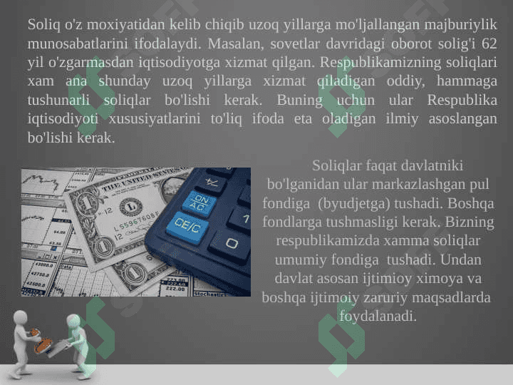 SOLIQLARNI TO'LASH MUDDATARINI O'ZGARTIRISH VA UNING UMUMIY SHARTLARI 6