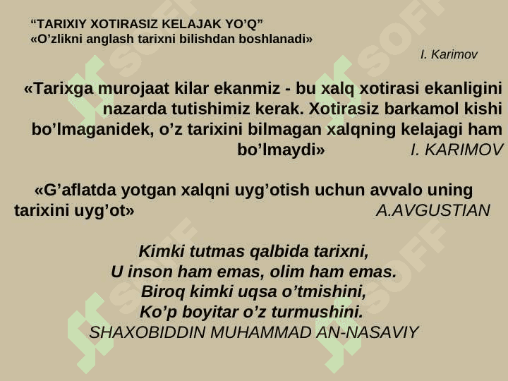 “O‘zbekistonning eng yangi tarixi”  fanining predmeti, maqsadi va vazifalari pptx 2