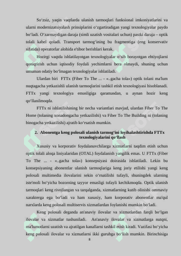 Abonent kirish tarmoqlari PON, xDSL, 3G, 4G kabelli internet.docx 8