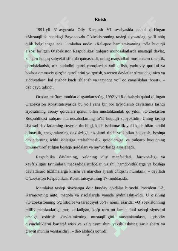 O‘zbekiston Respublikasining BMTga aʼzo bo‘lishi hamda jahon hamjamiyatidagi o‘rni va nufuzini ortib borishi.docx 2