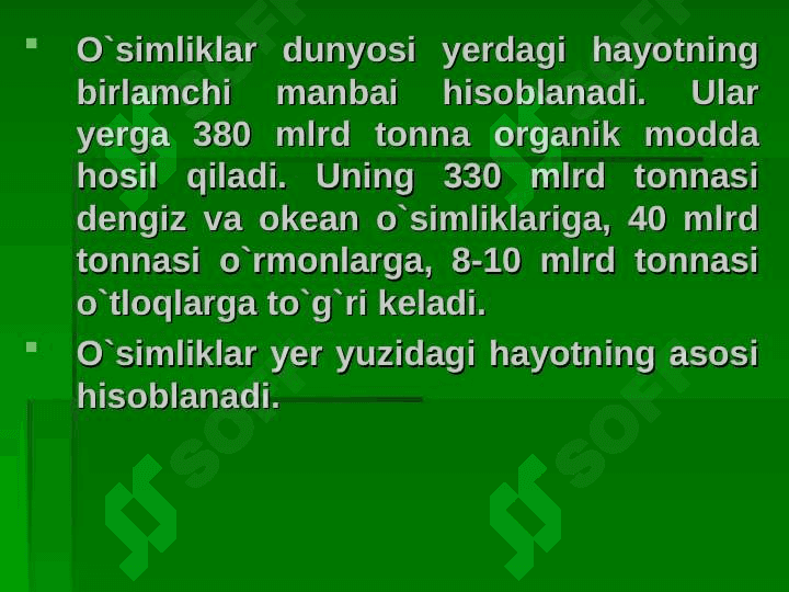 O’SIMLIK VA HAYVONOT EKOLOGIK GURUHLARI 6