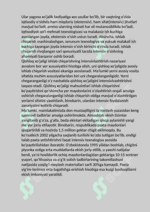 Hozirgi sharoitda ishlab chiqarishni  intensivlashtirish jarayonlari. 8