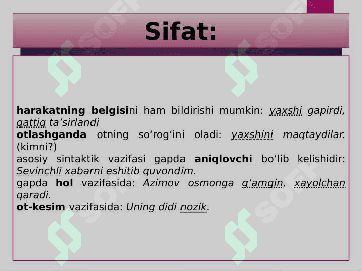 Sifat so‘z turkumi 6
