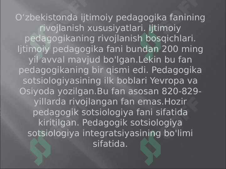 O’zbekistonda va chet elda ijtimoiy pedagogikaning rivojlanish tarixi 3