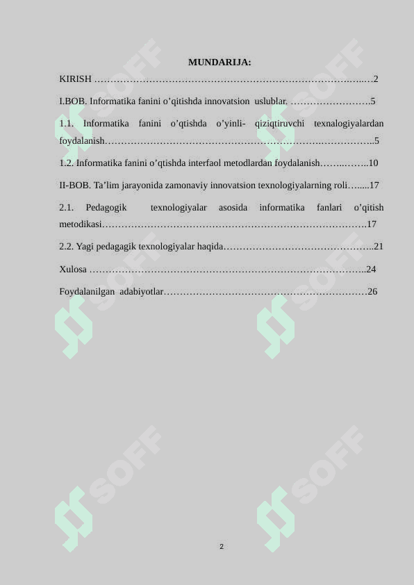 INFORMATIKA DARSLARIDA O`QUVCHILAR BILIM KO`NIKMA VA MALAKALARINI NAZORAT QILISH BAHOLASHNING ZAMONAVIY VOSITALARI 2