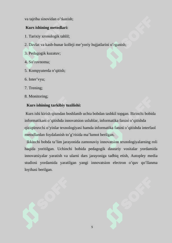 INFORMATIKA DARSLARIDA O`QUVCHILAR BILIM KO`NIKMA VA MALAKALARINI NAZORAT QILISH BAHOLASHNING ZAMONAVIY VOSITALARI 5
