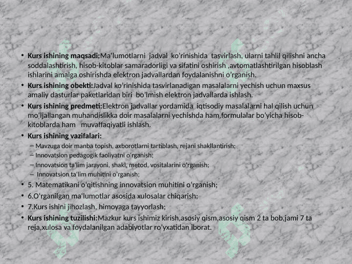 Excelda matnli funksiyalar bilan ishlash 3