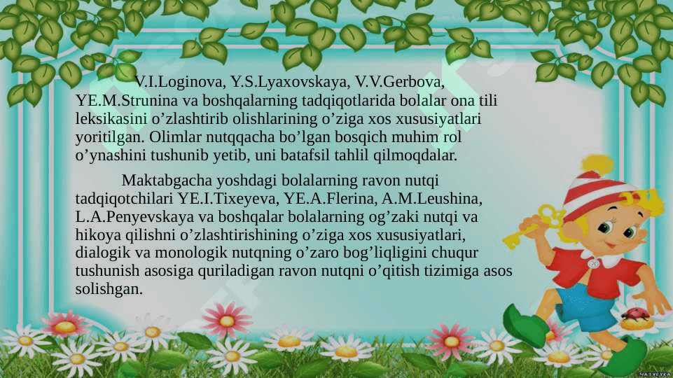 BOSHLANG‘ICH SINF O’QUVCHILARINING NUTQINI SHAKLLANTIRISH 8