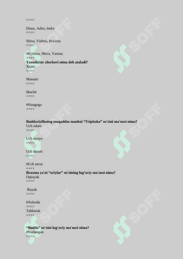 dinshunoslik test 3