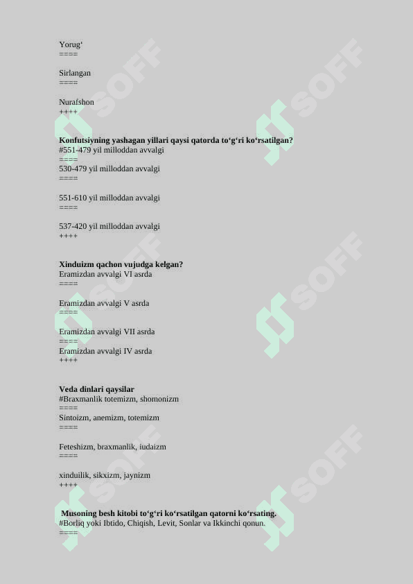dinshunoslik test 4