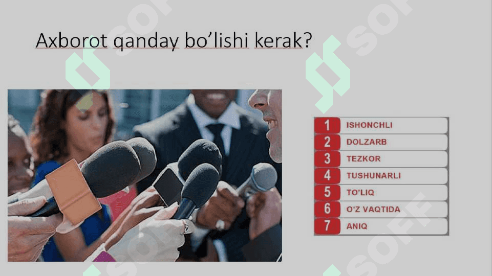 Media maydon tuzilishi, ta’siri va media maydonda axborot tarqatish madaniyati 7