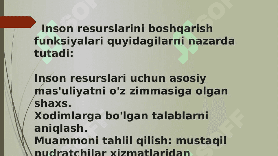 Inson resurslarini (HR) boshqarish asoslari va tashkiliy tuzilmasi. Inson resurslarini rejalashtirish 3