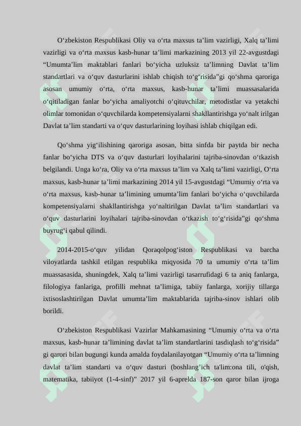 BOSHLANG'ICH SINFLARDA MATEMATIKA O'QITISHDA KOMPETSENSIYAVIY YONDASHUV. O'QUV DASTURI TAHLILI (1,-2,3-,4-SINFLAR KESIMIDA) 2