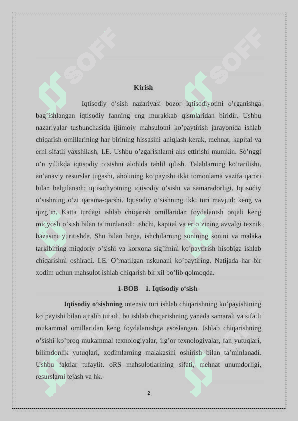 Mavzu: Iqtisodiy oʻsish omillari va tiplari 2