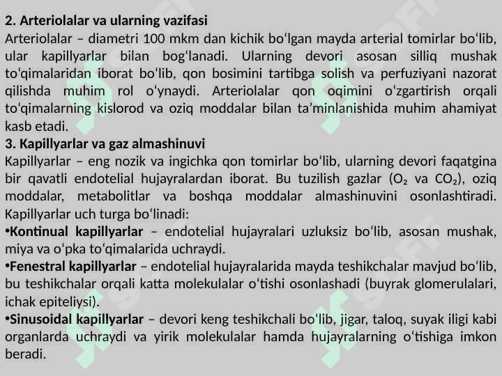Qon tomirlar tuzilishi va funksiyasi 4